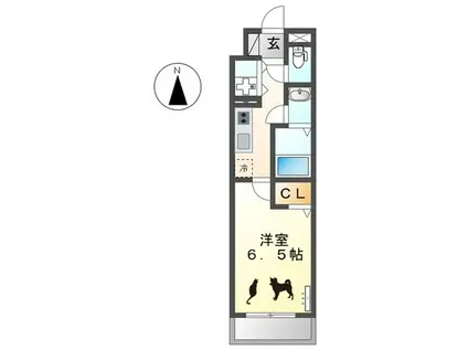 コートダジュール中村1(1K/2階)の間取り写真