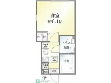 アザーレ・ターコイズ府中本町B(1K/1階)の間取り写真