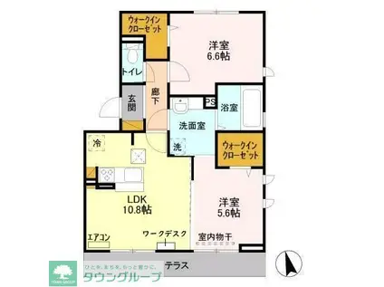 バリスサイトA(2LDK/1階)の間取り写真