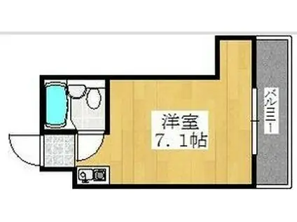 ホワイト・イン(ワンルーム/3階)の間取り写真