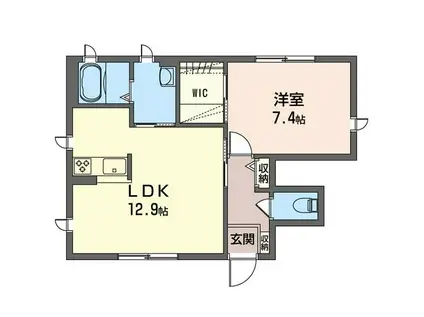 ボナールA(1LDK/1階)の間取り写真
