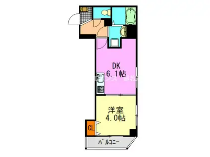 カイテキースV(1DK/5階)の間取り写真