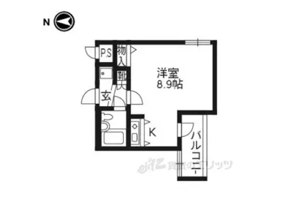 DETOM-1桃山御陵(ワンルーム/4階)の間取り写真