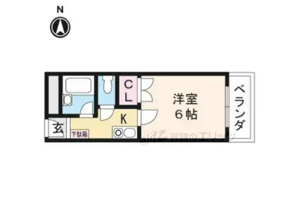 宮元12番館(1K/1階)の間取り写真