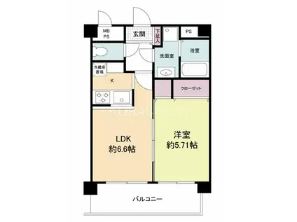 レジディア高宮(1LDK/5階)の間取り写真