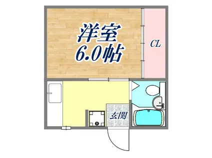 グラディート神戸Ⅱ(1K/4階)の間取り写真