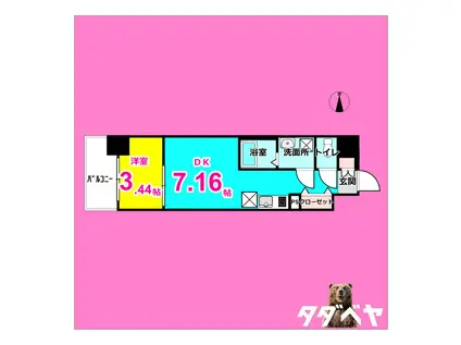 ARTIZA金山(1DK/3階)の間取り写真