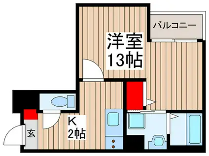 JACK SHIMOFUJISAWA IV(1K/1階)の間取り写真