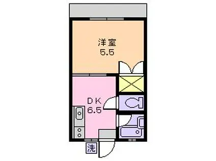 ドエル山崎I(1DK/1階)の間取り写真