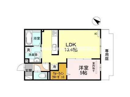 ALCIONE壱番館(1LDK/1階)の間取り写真