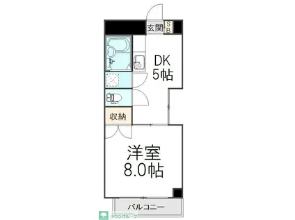 ロイヤルビル(1DK/4階)の間取り写真