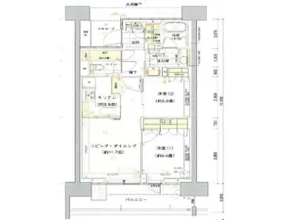 HARUMI FLAGSUN VILLAGE C棟(2LDK/5階)の間取り写真