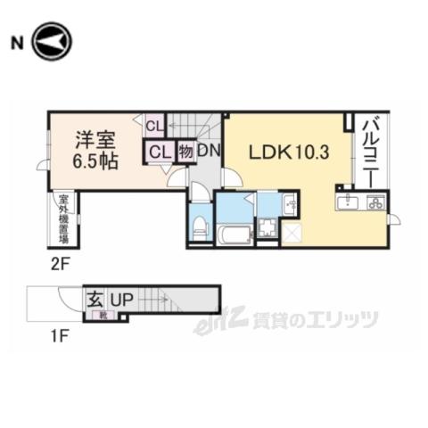 EXCEED宝塚(1LDK/2階)の間取り写真
