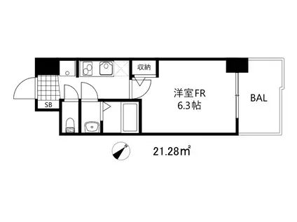 セレニテ神戸西エクラ(1K/2階)の間取り写真