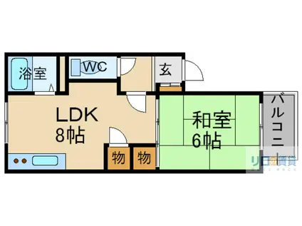 ハイツMADOKA(1LDK/2階)の間取り写真