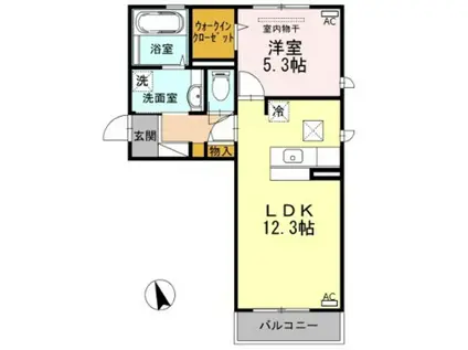 FOREST VALLEY III C(1LDK/1階)の間取り写真