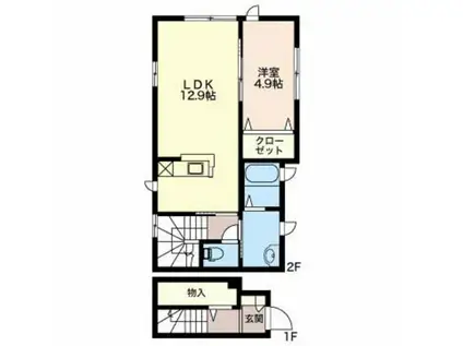 ウィンディ II(1LDK/2階)の間取り写真