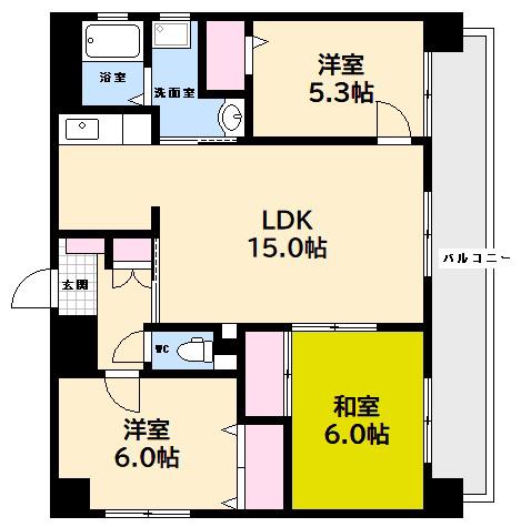 ユアコート横川(3LDK/4階)の間取り写真