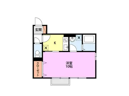 ベルガモント(1K/1階)の間取り写真