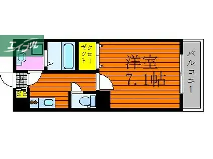 PRESTIGE SHIMADA(1K/2階)の間取り写真