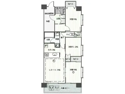 サニーコート戸田公園第2(3LDK/11階)の間取り写真