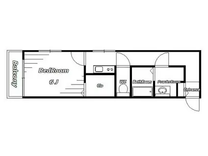 カーサトリプルエー(ワンルーム/1階)の間取り写真