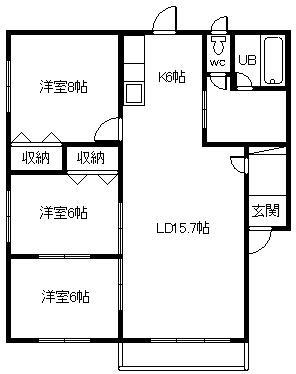 グランデII(3LDK/2階)の間取り写真