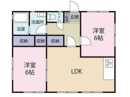 ハイツ小倉(2LDK/1階)の間取り写真