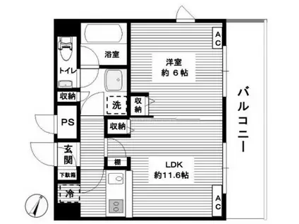 FERIE大森町(1LDK/13階)の間取り写真