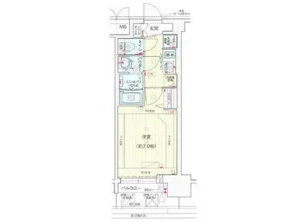 プレサンス大国町アドロッソ(1K/6階)の間取り写真