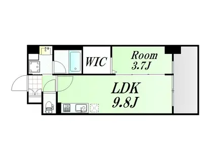 グランバース福島(1LDK/2階)の間取り写真