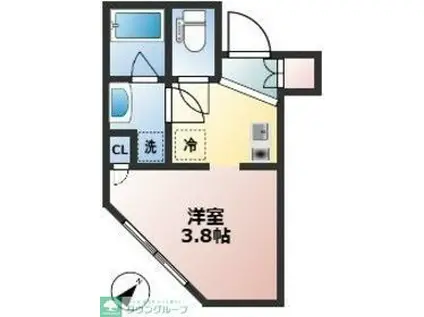 L-STAGE宮崎台(1K/1階)の間取り写真