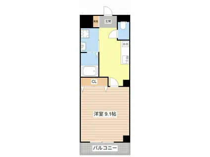 ピースフルリベラ(1K/2階)の間取り写真