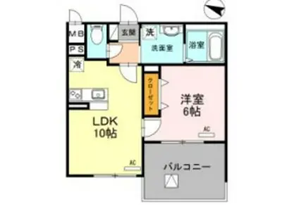 神戸ハーバーサイド 萬利レジデンス(1LDK/3階)の間取り写真