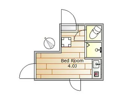 リーベ中目黒(ワンルーム/1階)の間取り写真