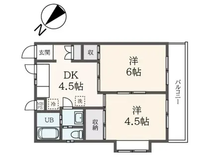 パールハイツ生田(2DK/3階)の間取り写真