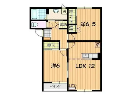 ドリームワン弐番館(2LDK/1階)の間取り写真