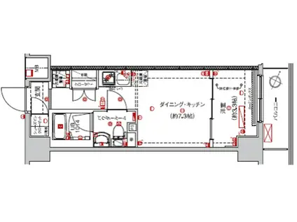 SAKURA AXIS 中板橋(1DK/6階)の間取り写真