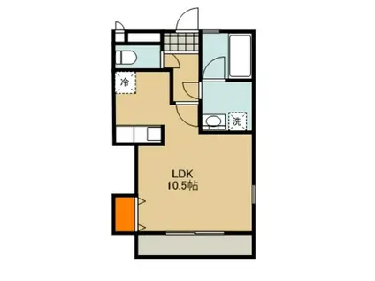 ミラクオーレ(ワンルーム/1階)の間取り写真