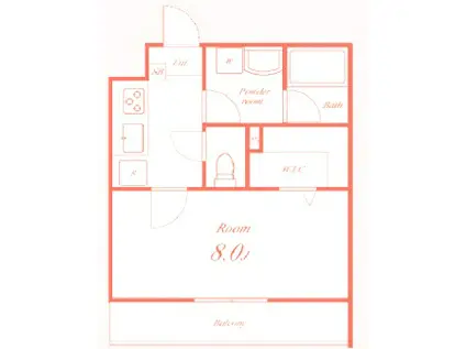 ル・リュードゥルポ(1K/1階)の間取り写真