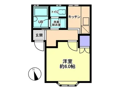 信開セルーラ末広(1K/1階)の間取り写真