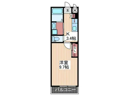 BEエイブル矢野東(1K/2階)の間取り写真