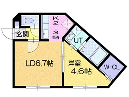 クラシック ヒバリガオカ(1LDK/2階)の間取り写真