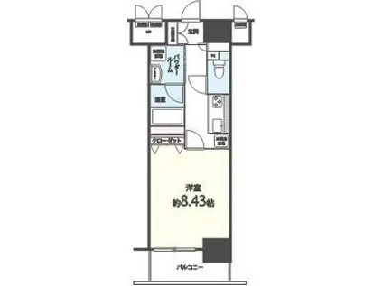 シエル新堀(1K/9階)の間取り写真