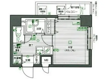 グランドガーラ渋谷(1K/9階)の間取り写真