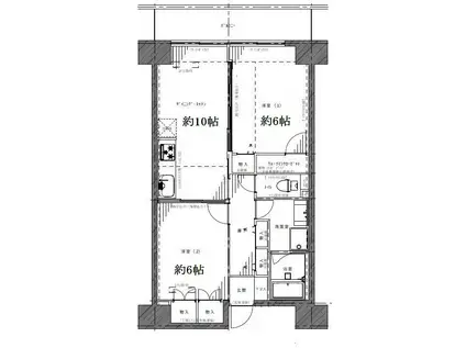 レジディア芝浦(2LDK/1階)の間取り写真