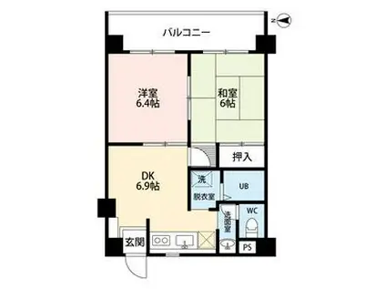 グランドステータス林グランドステータスハヤシ(2DK/1階)の間取り写真