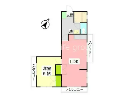インベストメント高森I(1LDK/2階)の間取り写真