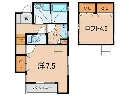 グランメール泉通(1K/1階)の間取り写真