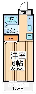 メゾンドール相南(1K/2階)の間取り写真